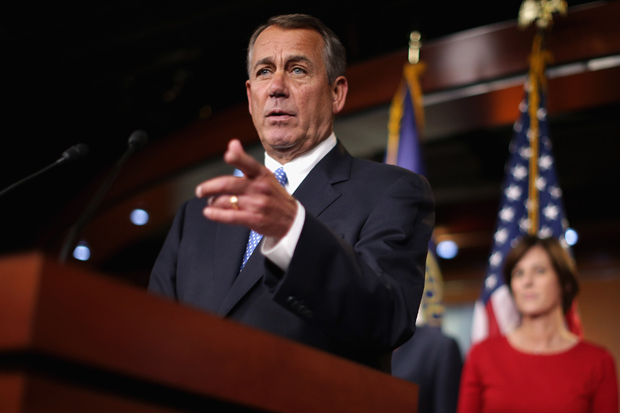 Speaker of the House John Boehner (R-OH) holds a news conference Nov. 13 with the newly-elected members of the House GOP leadership in Washington, D.C. Boehner announced that the House will continue to push back against President Barack Obama's executive actions.